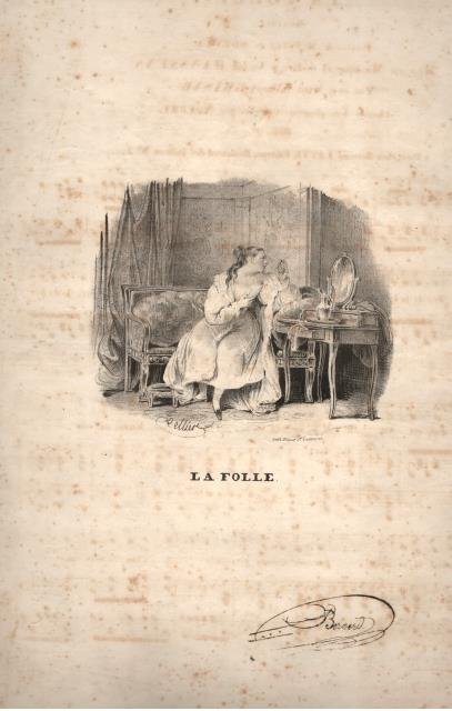 LA FOLLE. Romance chantée dans plusieurs Concerts par Nourri. Paroles …