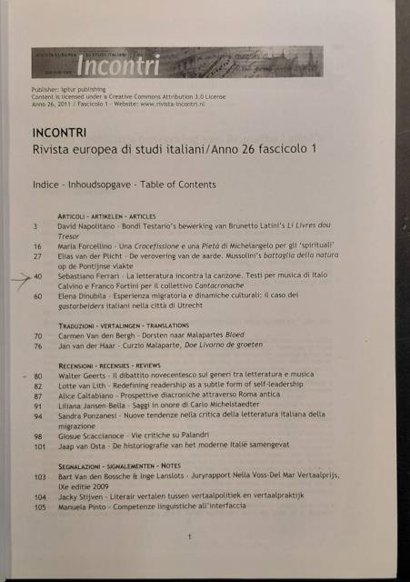 LA LETTERATURA INCONTRA LA CANZONE. Testi per musica di Italo … | Immagine principale