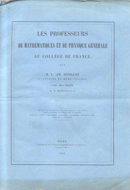 LE PROFESSEURS DE MATHÉMATIQUE ET DE PHYSIQUE GÉNÉRALE AU COLLÉGE …