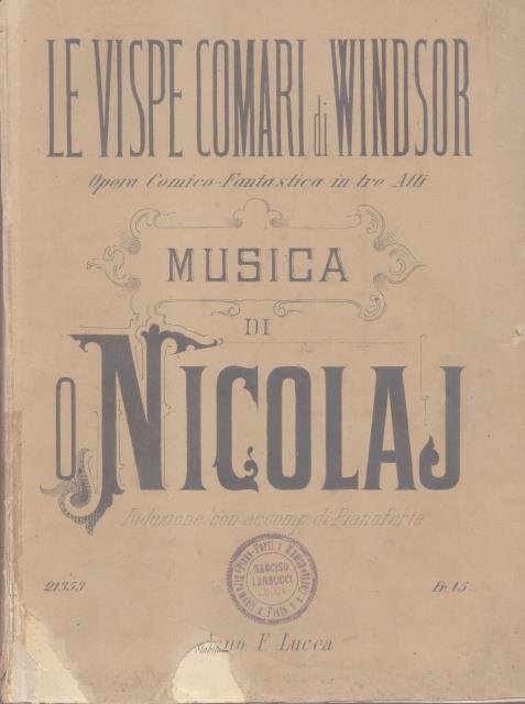LE VISPE COMARI DI WINDSOR (1849). Opera comico fantastica in … | Immagine principale