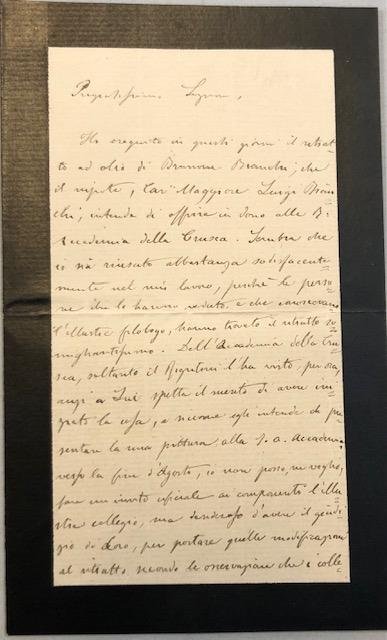 Lettera autografa firmata del pittore, illustratore e caricaturista Corrado Sarri …