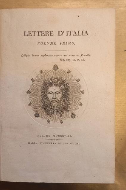 LETTERE D'ITALIA. Volume primo.