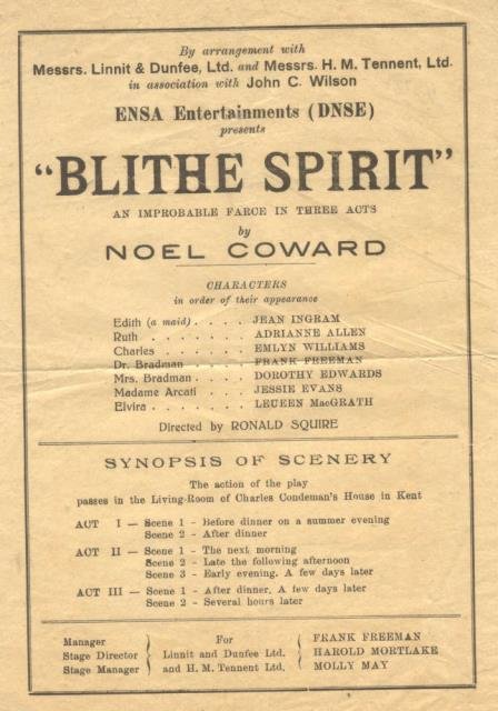 Locandina originale per la farsa in tre atti "Blithe Spirit" …