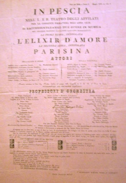 Locandina originale per la rappresentazione nell'I. e R.Teatro degli Affiliati …