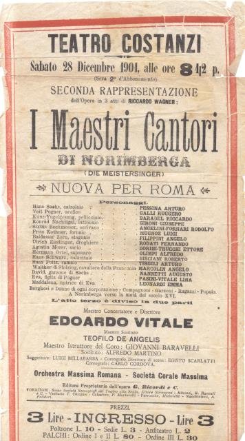 Locandina originale per una esecuzione de "I Maestri Cantori di …
