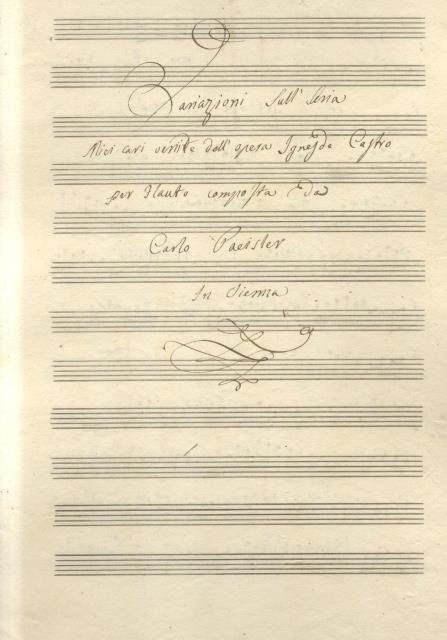 Lotto di musica manoscritta per Flauto del musicista Lorenzo Barsotti …