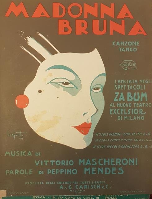 MADONNA BRUNA. Canzone - Tango per Canto e Pianoforte. Versi …