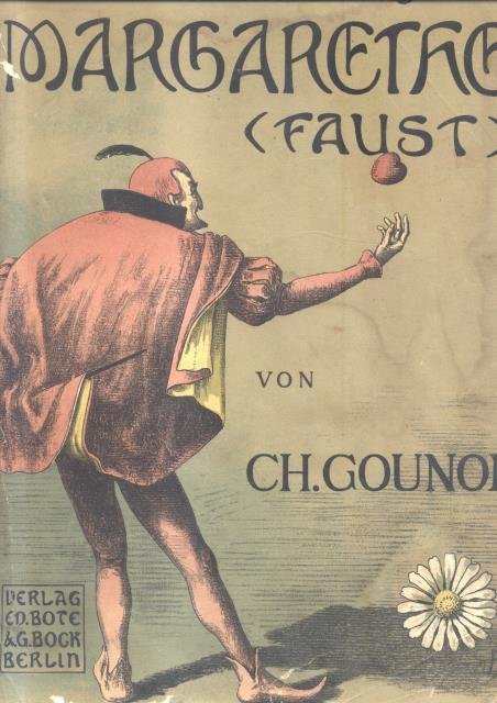 MARGARETHE (FAUST) (1859). Oper in fuenf Akten. Nach Goethe von Jules Barbier und Michel Carré. Vollständiger Auszug für Klavierzu zwei Händen. Neue Bearbeitung von Bernhard Wolff. seconda metà XIX secolo (Pl.n°14160).