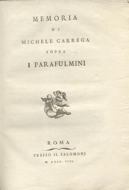 MEMORIA DI MICHELE CARREGA SOPRA I PARAFULMINI.