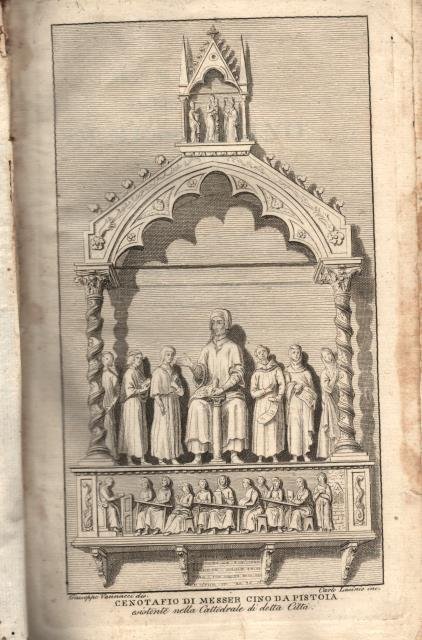 MEMORIE DELLA VITA DI MESSER CINO DA PISTOJA. Raccolte ed …