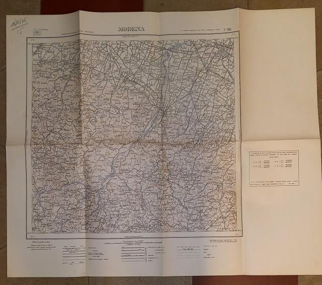 MODENA. Foglio 86 della Carta d'Italia. Carta dell'Istituto Geografico Militare …