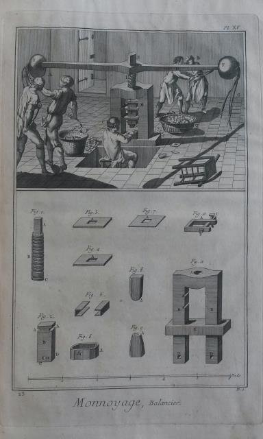 MONNOYAGE. 19 tavole tratte da "Planches pour l'"Encyclopédie ou pour …
