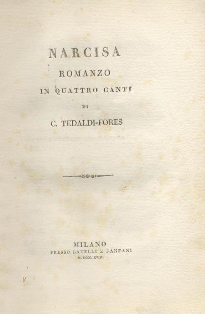 NARCISA. Romanzo in quattro canti.