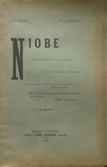 NIOBE. Contribuzione allo studio della mitologia comparata.