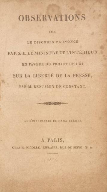 OBSERVATIONS SUR LE DISCOURS PRONUNCÉ PAR S. E. LE MINISTRE …