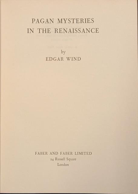 PAGAN MYSTERIES IN THE RENAISSANCE.