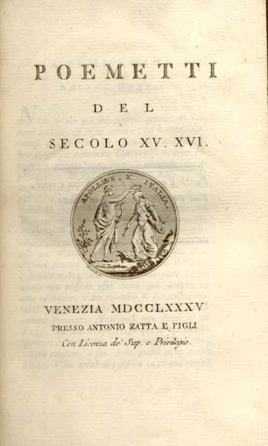 POEMETTI DEL SECOLO XV-XVI.