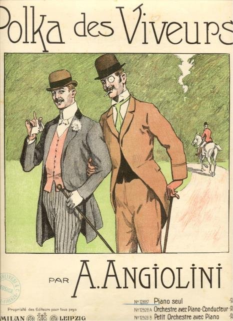 POLKA DES VIVEURS. Riduzione per Pianoforte solo. copyright 1912 (Pl.n°12887).