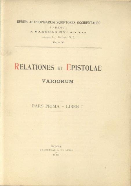 RERUM AETHIOPICARUM SCRIPTORES OCCIDENTALES INEDITI A SAECULO XVI AD XIX. … | Immagine principale