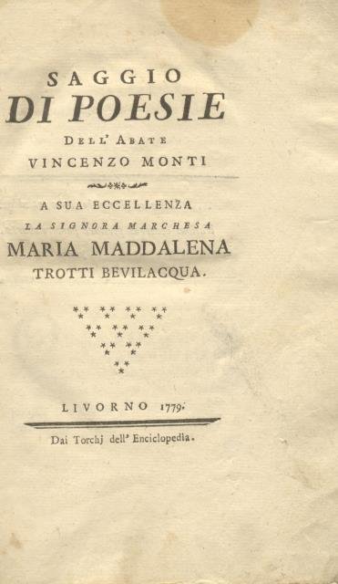 SAGGIO DI POESIE. A Sua Eccellenza la Signora Marchesa Maria …