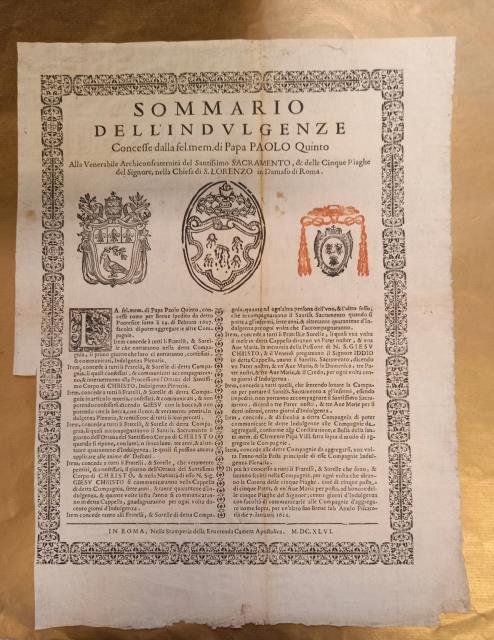 SOMMARIO DELLE INDULGENZE CONCESSE DAL FEL. MEM. DI PAPA PAOLO …