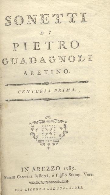 SONETTI. Centuria prima - seconda.