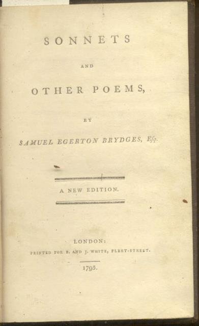 SONNETS AND OTHER POEMS. A new Edition.