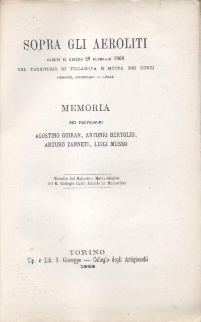 SOPRA GLI AEROLITI CADUTI IL GIORNO 29 FEBBRAIO 1868 NEL …