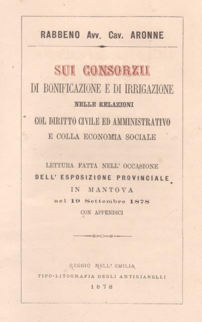 SUI CONSORZI DI BONIFICAZIONE E DI IRRIGAZIONE. Nelle relazioni col …