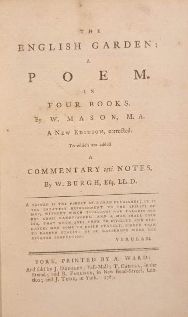 THE ENGLISH GARDEN. A Poem in four books. A New …