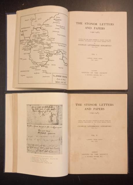 THE STONOR LETTERS AND PAPERS, 1290-1483. Edited, for the Royal …