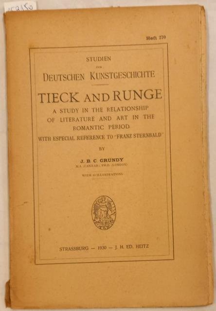 TIECK AND RUNGE. A Study in the Relationship of Literature …