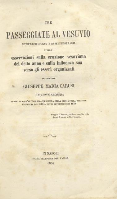 TRE PASSEGGIATE AL VESUVIO NE' DI' 3 E 21 GIUGNO …
