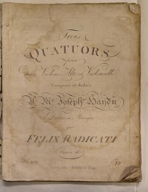 TROIS QUATUORS POUR DEUX VIOLONS, ALTO ET VIOLONCELLE. Composés et …
