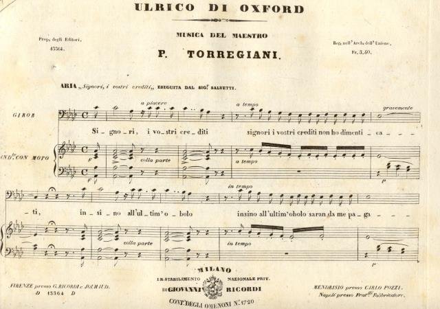 ULRIICO DI OXFORD. Aria "Signori, i vostri crediti" eseguita dal …