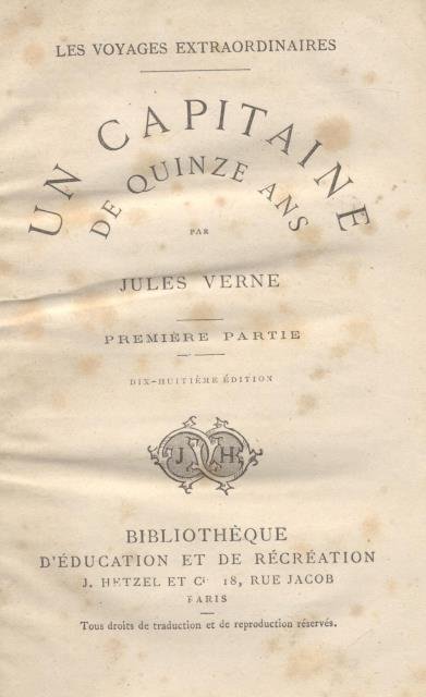 UN CAPITAINE DE QUINZE ANS. Da "Les Voyages Extraordinaires". 1880 …