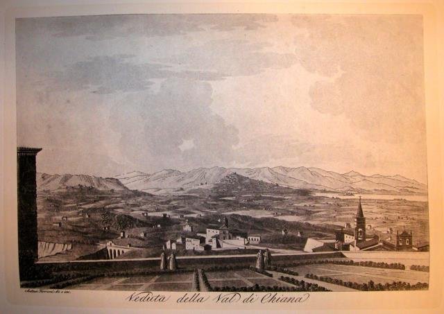 VEDUTA DELLA VAL DI CHIANA. Riproduzione tratta da "Viaggio pittorico …