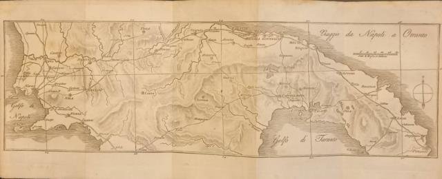 VIAGGIO DA NAPOLI A OTRANTO. Carta itineraria tratta da "Itinéraire …