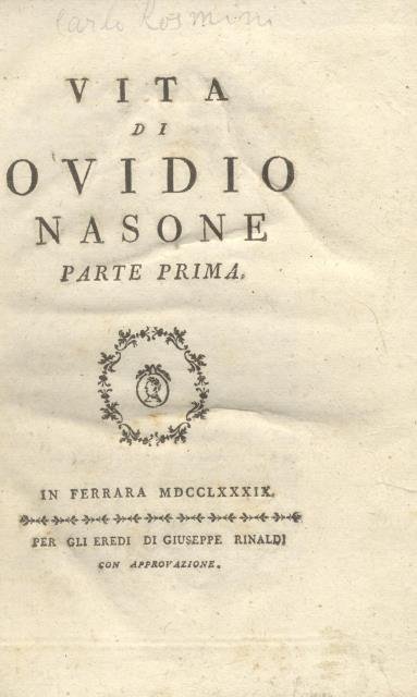 VITA DI OVIDIO NASONE.
