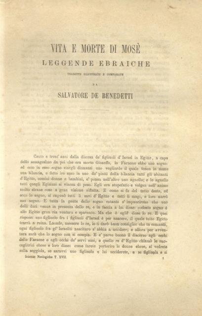VITA E MORTE DI MOSE'. Leggende ebraiche tradotte, illustrate e …