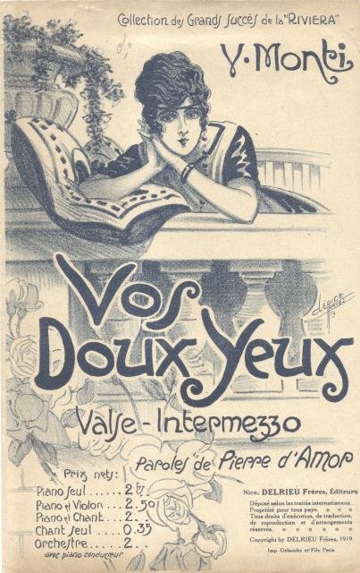 VOS DEUX YEUX. Valse - intermezzo pour Chat et Piano. …