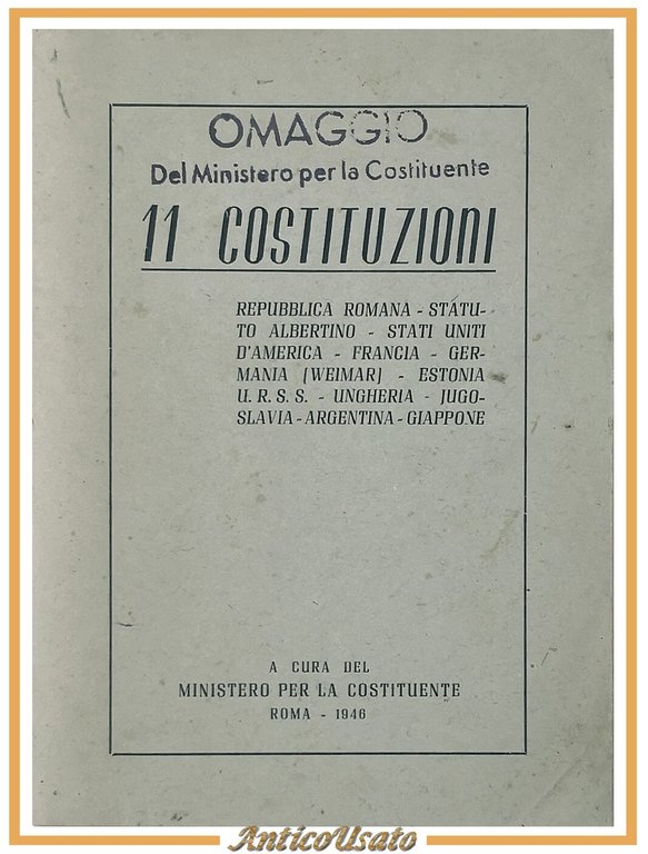 11 COSTITUZIONI a cura del Ministero per la Costituente 1946 … | Immagine Gallery 2