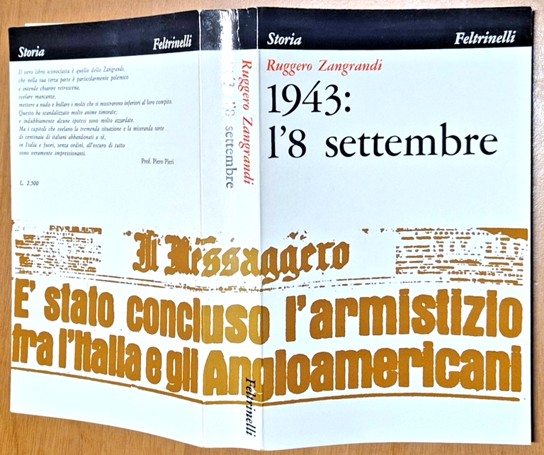 1943 L'8 SETTEMBRE di Ruggero Zangrandi 1967 Feltrinelli libro II …