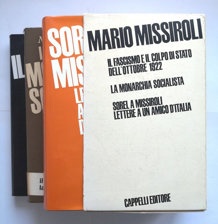 3 Libri di Mario Missiroli 1971 Cappelli Monarchia Socialista Sorel …
