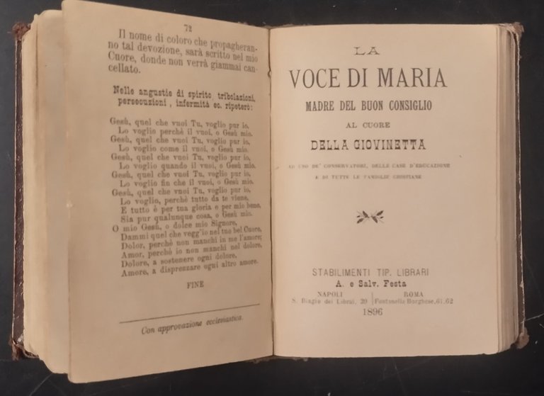 3 VOLUMI RELIGIOSI rilegati insieme 1896 Libro Voce di Maria … | Immagine Gallery 4