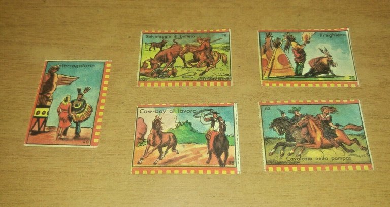 5 FIGURINE NANNINA 1953 FAR WEST indiani butteri originali vintage … | Immagine Gallery 1