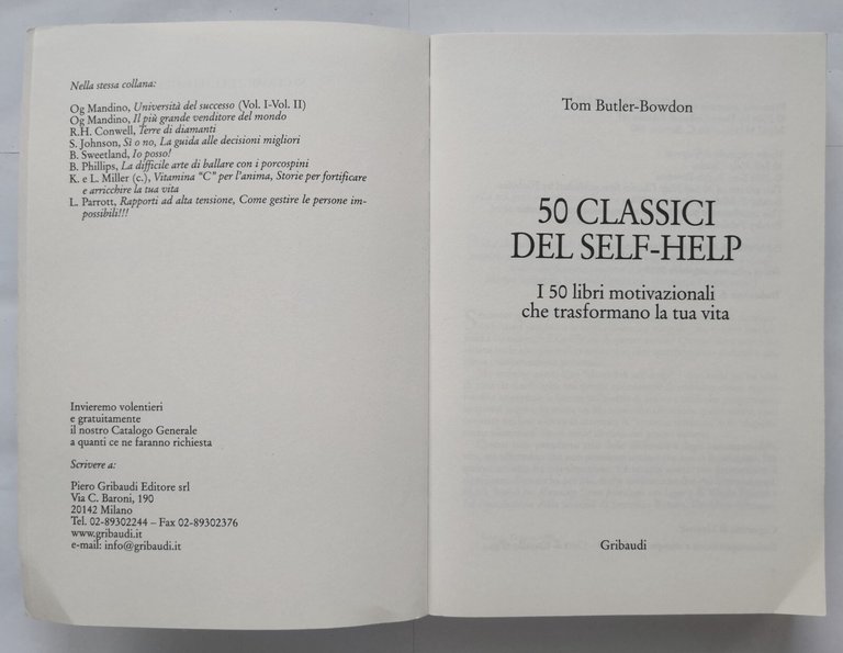 50 CLASSICI DEL SELF HELP di Tom Butler Bowdon 2005 …
