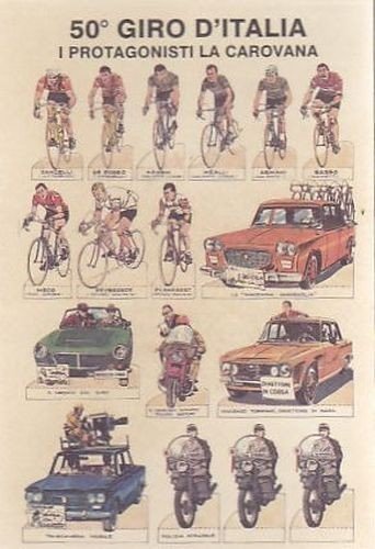 50° GIRO D'ITALIA I PROTAGONISTI LA CAROVANA Cartolina Vintage d'epoca …