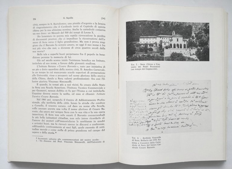 A CESARE BARONIO scritti vari 1963 Sora Libro Cardinale