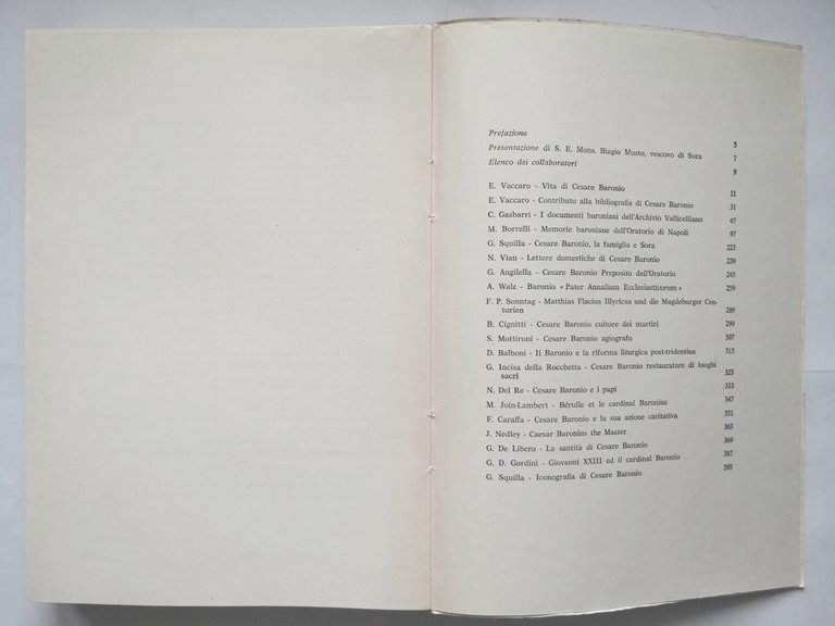 A CESARE BARONIO scritti vari 1963 Sora Libro Cardinale